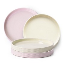 프렐류드 마틴 접시 21cm 4p, 1세트, 접시 핑크 2p + 아이보리 2p