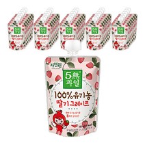 자연원 5무과일 100% 유기농 딸기그레이프 주스, 딸기 + 포도 혼합맛, 36개