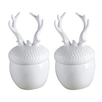 Tree 아트피플 A211 도자기 사슴뿔 소품보관함 2종세트, 1세트