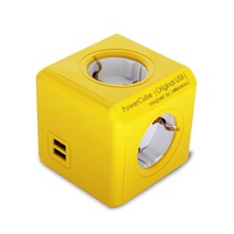 파워큐브 1250YW 멀티탭 2.0 오리지널 USB 옐로우, 7.5cm, 1개