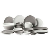 에라토 패블 4인 그릇세트 30p, 그레이,화이트, 볼 3종 10p + 접시 3종 6p + 찬기 4종 10p + 롱디쉬 2종 4p