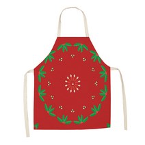 알럽홈 크리스마스 리넨 앞치마 L, 레드잎사귀, 1개