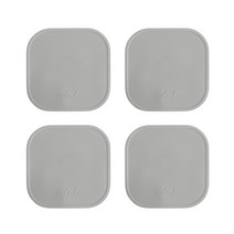 에이드엘 스퀘어 실리콘 컵받침 4p, 라이트그레이