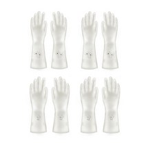 니트릴 고무장갑 M 아이보리 패턴 랜덤 발송, 화이트, 중(M), 4세트
