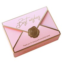도나앤데코 루이 금박 Best wishes 답례품 포장상자, 핑크, 20개