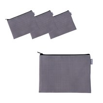 델리 메쉬망 파우치 다용도 지퍼백 A5 63462, 진그레이, 4개