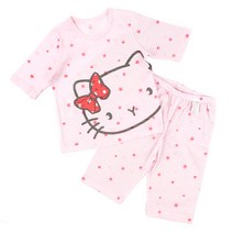 메이키즈 여아용 스타냥이 오가닉 7부 쟈가드 실내복
