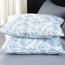 지베딩 뜨왈 엔틱 마이크로화이바 워싱 베개 2p, 블루그레이