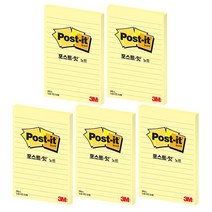 포스트잇 노트 라인 102 x 152mm 660-L, 노랑, 5개
