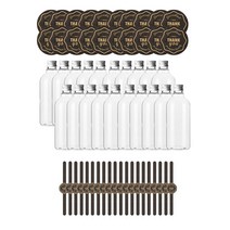 AN320 투명 페트병 320ml + 알루미늄캡 + 병라벨 LB7M + 봉인라벨 LB724 세트, 20세트