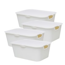 씨밀렉스 다용도 파스텔 수납함 대, 화이트, 4개