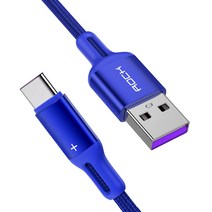 락 R2 플래시 C타입 고속 충전 케이블 100cm, 블루, 1개