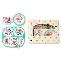 진저 유아 디자인 식기 5p 선물세트, 와일드보타니컬, 식판 + 보울 + 머그 + 스푼 + 포크 + 상자