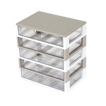 하라데코 와이드 서랍 멀티 책상 정리함 5단, 그레이 + 화이트, 1개