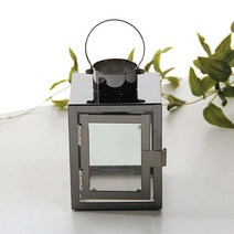 리버그린 글로우 양초용 사각 랜턴, 블랙