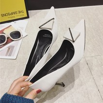 여성 스퀘어 버클 스틸레토힐