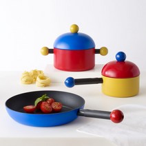 TVS 버블 냄비 프라이팬 3종 세트, 혼합색상, 프라이팬 28cm + 편수 16cm + 양수 20cm