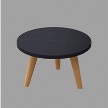 유앤미 원목 다용도 좌식 원형 테이블 ZZ011 S 40 x 33 cm, 블랙