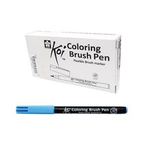 SAKURA 코이 칼라링 브러쉬펜 12p 세트, 아쿠아블루, 1세트