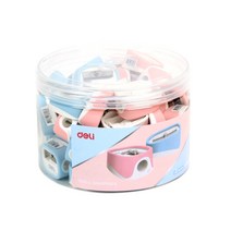 델리 마카롱 휴대용 1홀 연필깎이 ER00903, 랜덤발송, 48개
