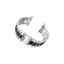 비쉐르 애플워치 3/4/5 투톤 엑설런트 메탈 밴드 (42/44mm 호환 가능), 블랙 + 실버, 1개