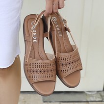 제이슈 여성용 천연소가죽 엔틱타임 통굽 샌들