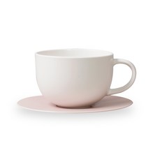 보울보울 볼볼홈파티 시리얼 라떼머그 450ml + 소서, 밀크화이트(머그), 파우더핑크(소서), 1세트
