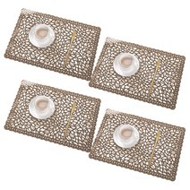 마켓피오 주방 pvc 레트로 레이스 식탁매트 4p, 타입6, 30 x 45 cm