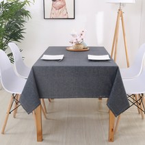 차니팡 방수 린넨 식탁보 EG-TC130, 그레이, 130 x 180 cm