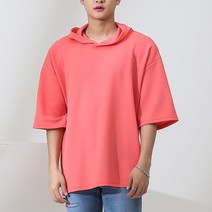 단군 엠보싱 오버핏 후드 반팔 티셔츠 LWT084