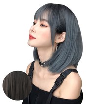 뿌이뿌이가발 여성 짧은 단발머리 통가발 베이링, 내추럴블랙, 1개