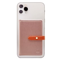 메오르 휴대폰 부착형 카드 포켓 홀더 지갑 케이스, 로즈골드, 1개