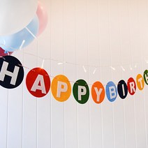 파티해 펠트 동글이 생일가랜드, 레인보우, 상세 설명 참조