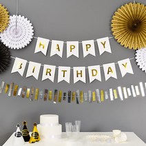조이파티 생일파티 장식세트, 블랙골드, 1세트