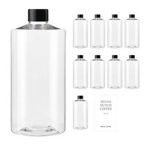투명 검정캡 페트병 AC750 750ml + 병라벨 스티커 심플영문더치커피 세트, 10세트