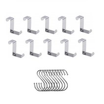 IDEAR 다용도 스테인레스 도어후크 10p + S고리 중형 10p, 1세트