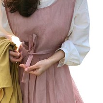 마켓피오 옆트임 플라워가든 앞치마, 핑크, 1개