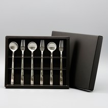 테이블아트 테드모젠 티스푼 티포크 + 케이스 세트, 1세트, 티스푼 3p + 티포크 3p