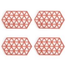헥사곤 PVC 빅삼각형 코스터 4p, 레드
