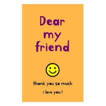 도나앤데코 디어 스마일 땡큐 사각 스티커, 오렌지, 120개