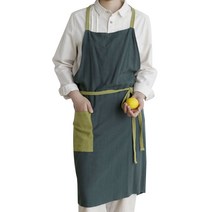 앤티스 내츄럴무드 배색투톤 앞치마, 다크그린, 1개