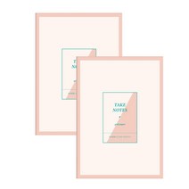 리훈 테이크 투명커버 그리드노트, 피치핑크, 2개