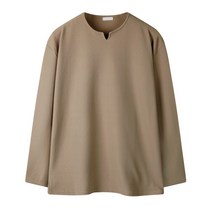 해리슨 남성용 트임 오버핏 V넥 긴팔 티셔츠