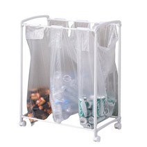 아이템톡 원터치 이동식 분리수거함 50L, 화이트, 1개