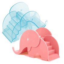 NEWAGE 코끼리 햄스터 미끄럼틀 2종 세트, 핑크, 블루, 1세트