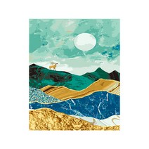 북유럽풍 미니멀 풍경화 그리기 DIY, 가을 달빛 A69