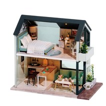 블랙 노르딕 하우스 미니어처 DIY 키트, 혼합색상