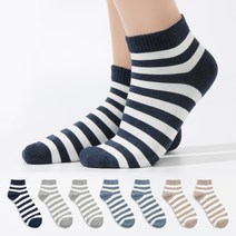 삭스팝 남성용 블럭 스트라이프 발목 양말 8켤레