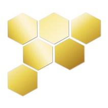 쿠스토리 DIY 아크릴거울 육각 대 6p, 골드미러