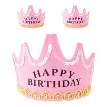 LED 램프 생일왕관, 핑크, 3개